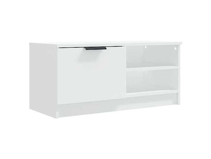 GKHPYURE TV-Schrank weiß 80 x 35 x 36,5 cm Holz mehrschichtig Mit Schubladen und Fächern, robuste Tischplatte für Dekorationen, stabil und feuchtigkeitsbeständig