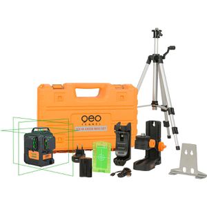 geo-FENNEL Kreuzlinienlaser 534640 FLG6X-GREEN MAXI-SET 3x360°, grüner Laser, selbstnivellierend, mit Koffer, Akku & Stativ
