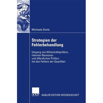 Strategien der Fehlerbehandlung, Taschenbuch von Michaela Donle, Deutscher Universitätsverlag, 978-3-8350-0713-0