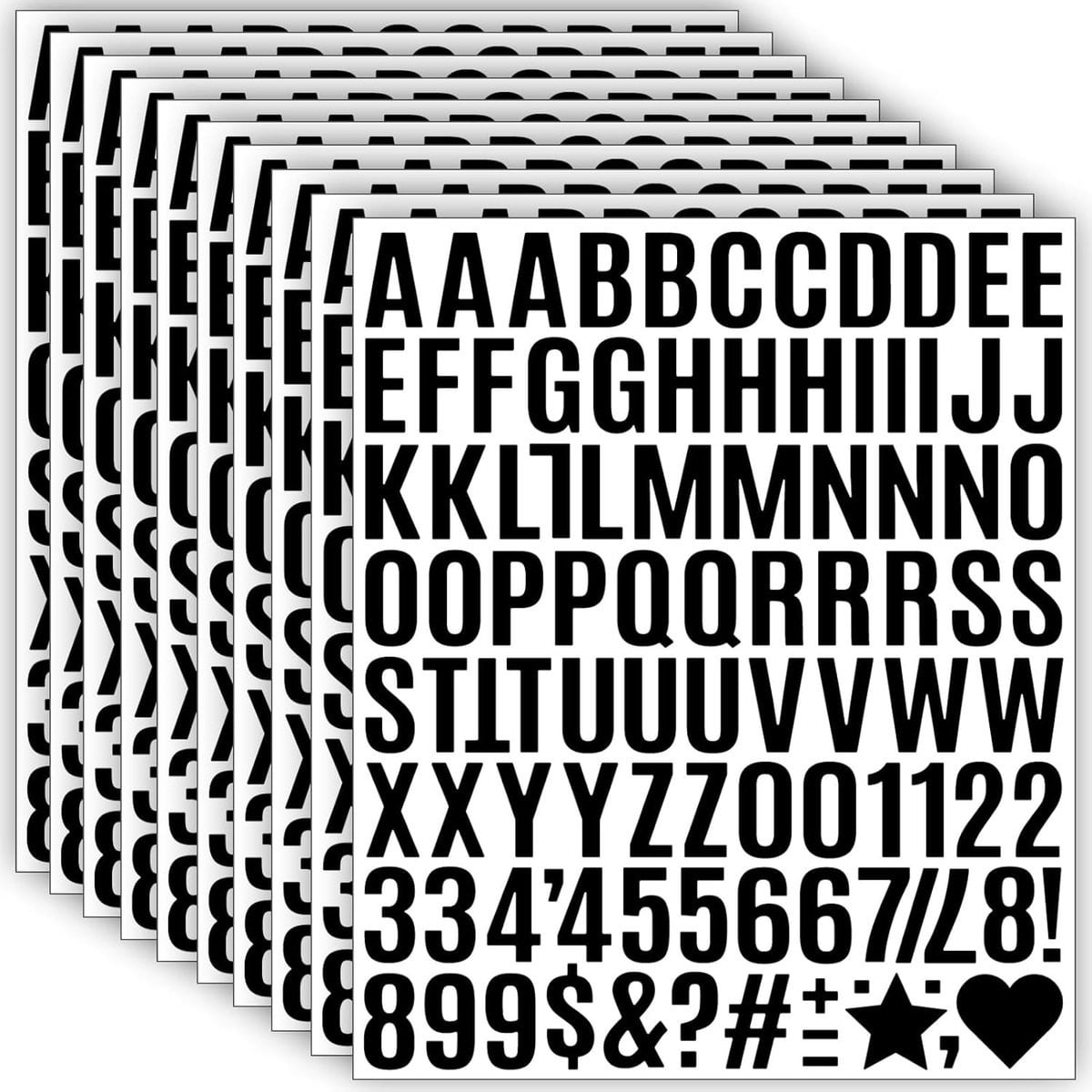 980 Stuks Zelfklevende Letterstickers - Weerbestendig Vinyl Alfabet en Cijfers voor Scrapbooking en Decoratie - Zwart