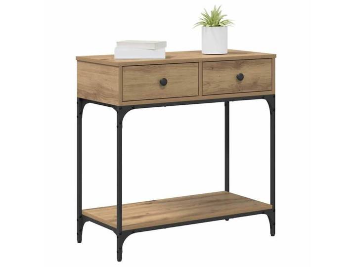 Sarazyj®Console Meuble - Marron Table console Table d'appoint support 20 kg avec tiroir - chêne artisanal - 75 x 34 5 x 75 cm - 7