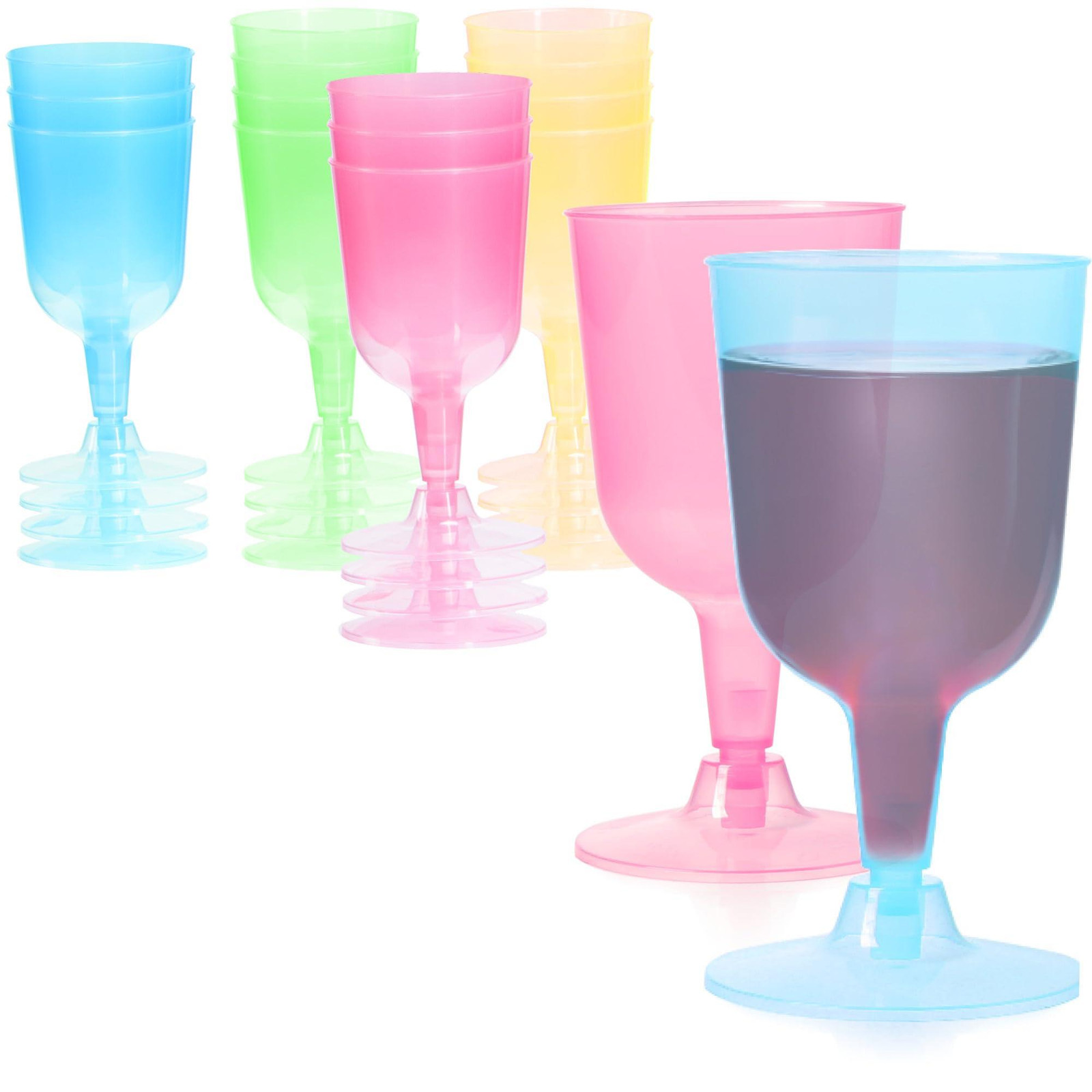 Set van 16 herbruikbare lichtgewicht plastic wijnglazen