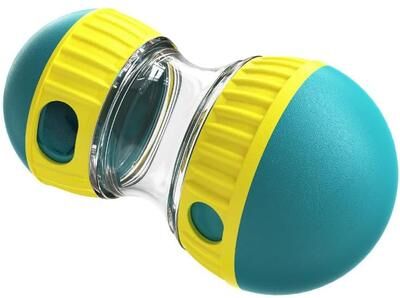 The Handy Homestead Adjustable Slow Feeder Ball And Dog Puzzle Toy For Treats green
