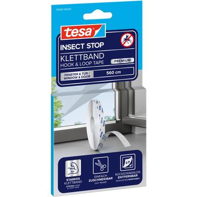 Fliegengitter-Gewebe TESA "Klettband Premium - Ersatzrolle Für Fliegennetze - 560 cm", weiß (gewebe: weiß), B:560cm H:1cm, Insektenschutzgitter, zuschneidbar - Mückenschutz ohne Bohren