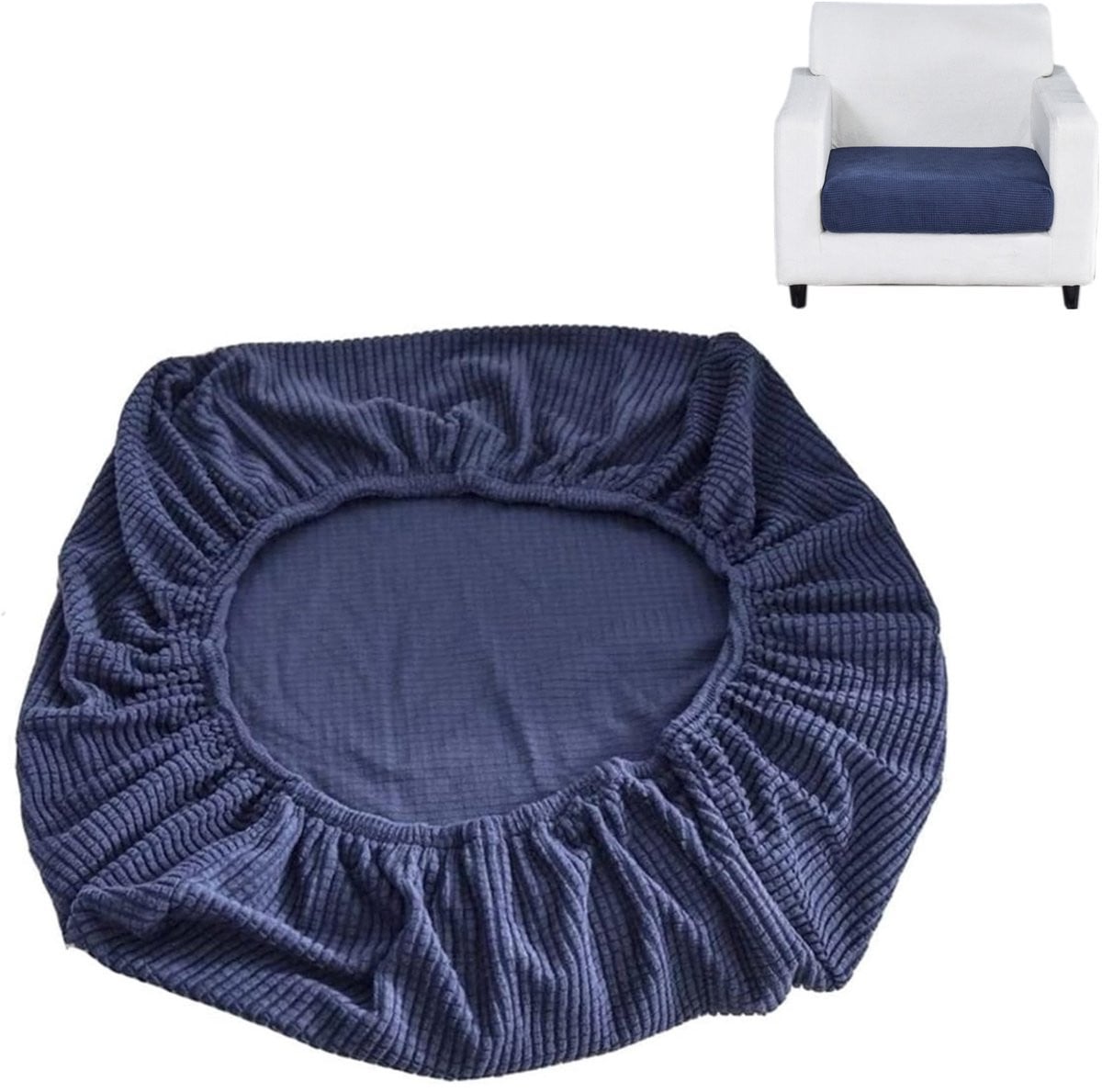 Elastische stretch bankkussenhoes meubelbeschermer - Marineblauw