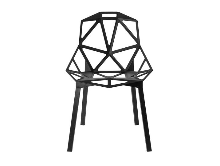 Magis - Chair One Stapelstuhl, Aluminium eloxiert schwarz / schwarz