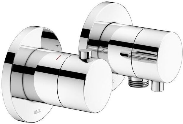 Keuco Edition 400 Brausethermostat 51553011121 chrom, für 2 Verbraucher, inklusive Wandanschlußbogen