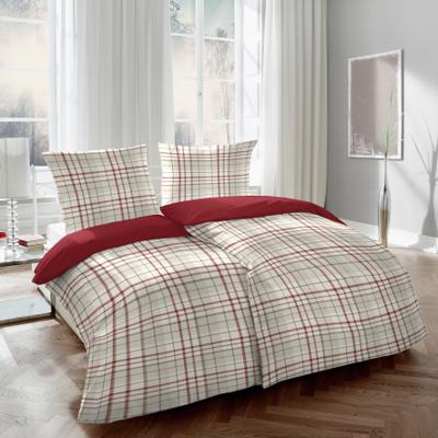 Kissenbezug PRIMERA "Edelflanell Kopfkissenbezug", rot (rot, braun), B:40cm L:40cm, Flanell, Obermaterial: 100% Baumwolle, Kissenbezüge, Kissenbezug, samtweich und natürlich aus reiner Baumwolle