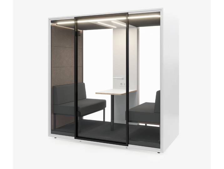 Meetingbox Quattro Weiß Weiß Kaffee Grau Glas Schwarz