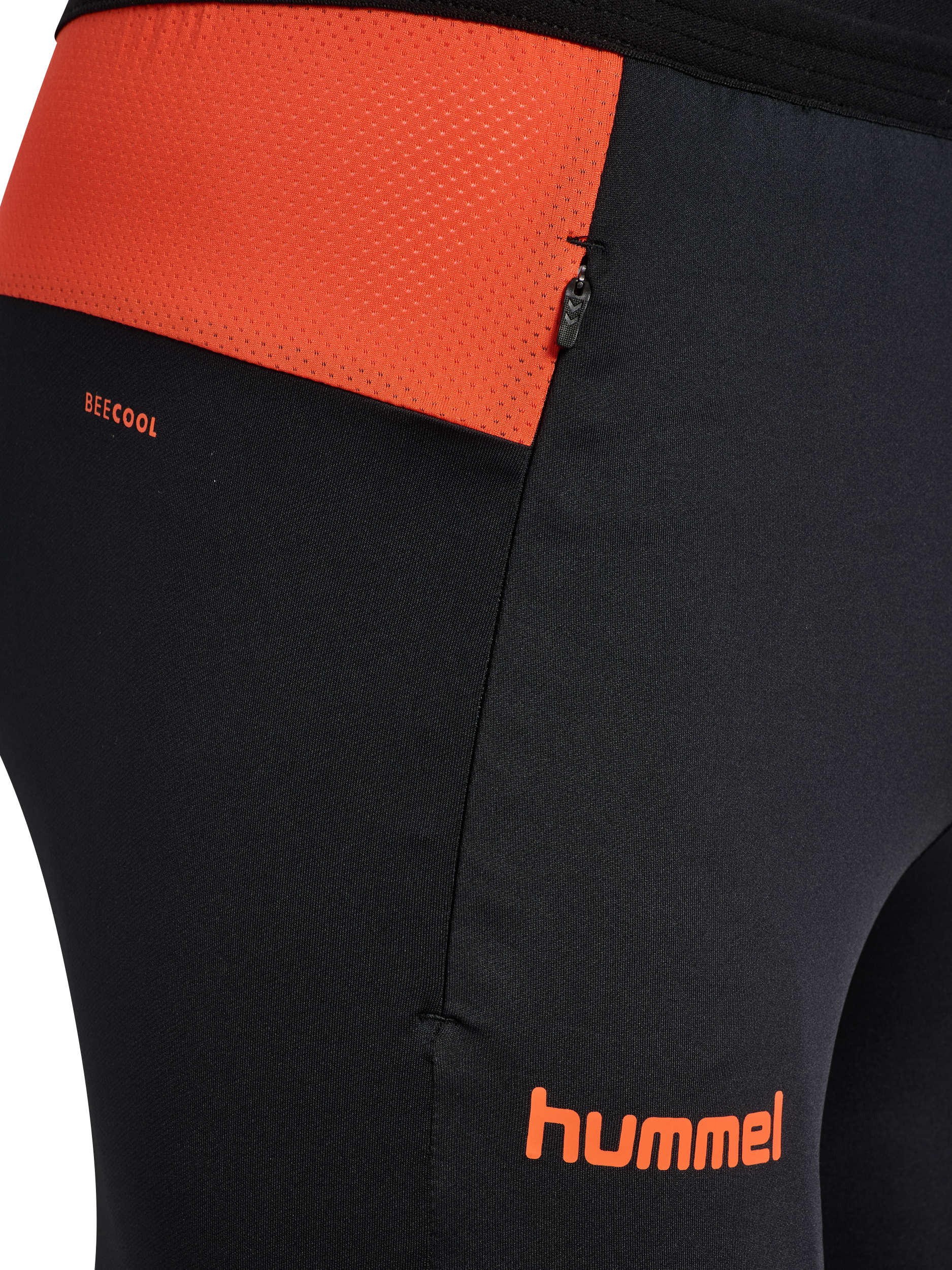 Trainingshose HUMMEL "HMLBLAZE PRO TRAINING PANTS", Damen, Gr. M, N-Gr, orange (schwarz, orange), Obermaterial: 90% Polyester, 10% Elasthan, Hosen Trainingshose, aus Polyester und Elasthan, in den Grössen S bis XXXL schwarz, orange M, N-Gr