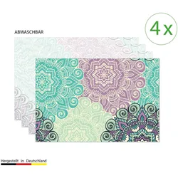CoverYourDesk, Tischset, Tischset Mandala grün-türkis