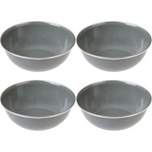Gräwe Müslischale 730.SCH.C2, Stahlbelech emailliert, grau, 15cm, Set, 4 Stück
