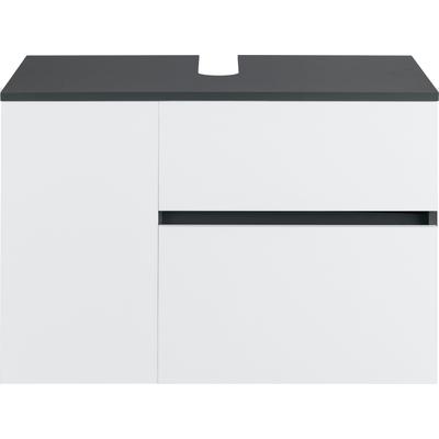 Waschbeckenunterschrank HOME AFFAIRE "Wisla", grau (anthrazit, weiß), B:80cm H:53cm T:45cm, Holzwerkstoff, Schränke, Waschbeckenunterschrank, für Wandmontage, Siphonausschnitt, Push-to-open-Funktion, Breite 80 cm