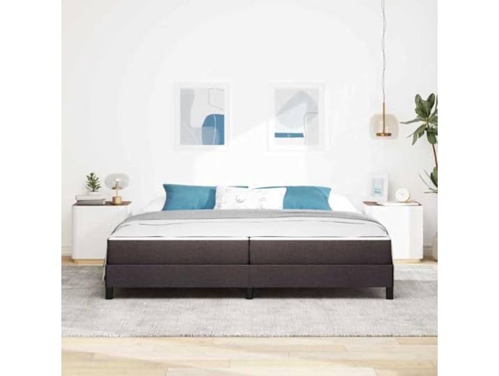 KTHLBRH Doppelbett 200 x 200 cm Dunkelbraun mit Matratze Boxspring mit Taschenfedern, Holzgestell, atmungsaktives Gewebe, Unterstützung 280 kg