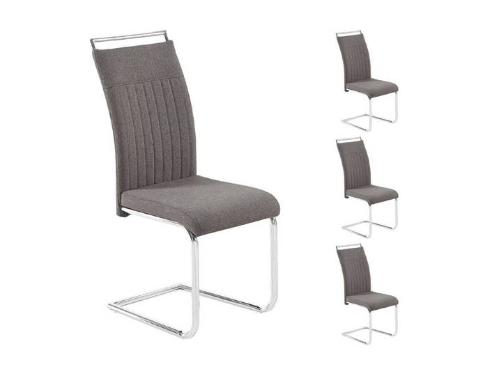 CARO-Möbel Esszimmerstuhl ERICA (4 St), Esszimmerstuhl 4er Set Küchenstuhl Schwingstuhl Stoffbezug Freischwing
