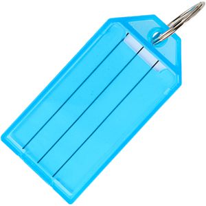 Böttcher-AG Schlüsselanhänger mit Ring, beschriftbar, mit Etiketten, blau, 10 Stück