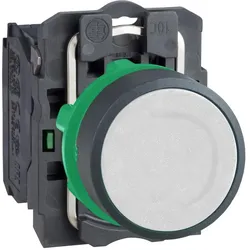 Schneider Electric XB5AA11 Drucktaster, Harmony XB5, Kunststoff, weiß, unbeschriftet, 22mm, tastend, 1S