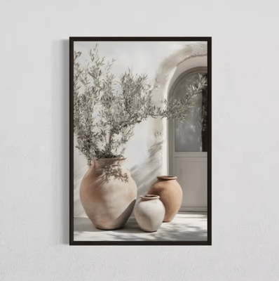 Inspire Picks Minimalist Olive Tree Canvas Wall Art Mediterranean Frameless Still Life Poster 4 30x40cm No Frame