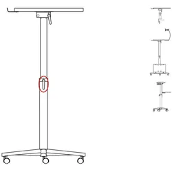 Klemmhebel für Säule von Stehpulten und Beamertischen