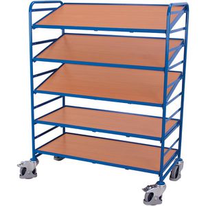 VARIOfit Eurokastenwagen sw-610.301, mit Holzböden, 1240 x 610mm Ladefläche, 5 Etagen, neigbare Böden