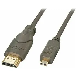 Lindy HDMI (Typ A) — micro HDMI (Typ D) (0.50 m), Videokabel, Schwarz
