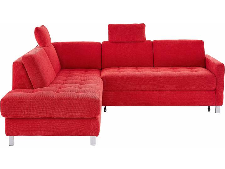 Ecksofa SIT & MORE Pablo L-Form , rot, B:233cm H:78cm T:196cm, Struktur fein (100% Polyester);Struktur (100% Polyester), Sofas, Ecksofa, wahlweise mit Schlaffunktion