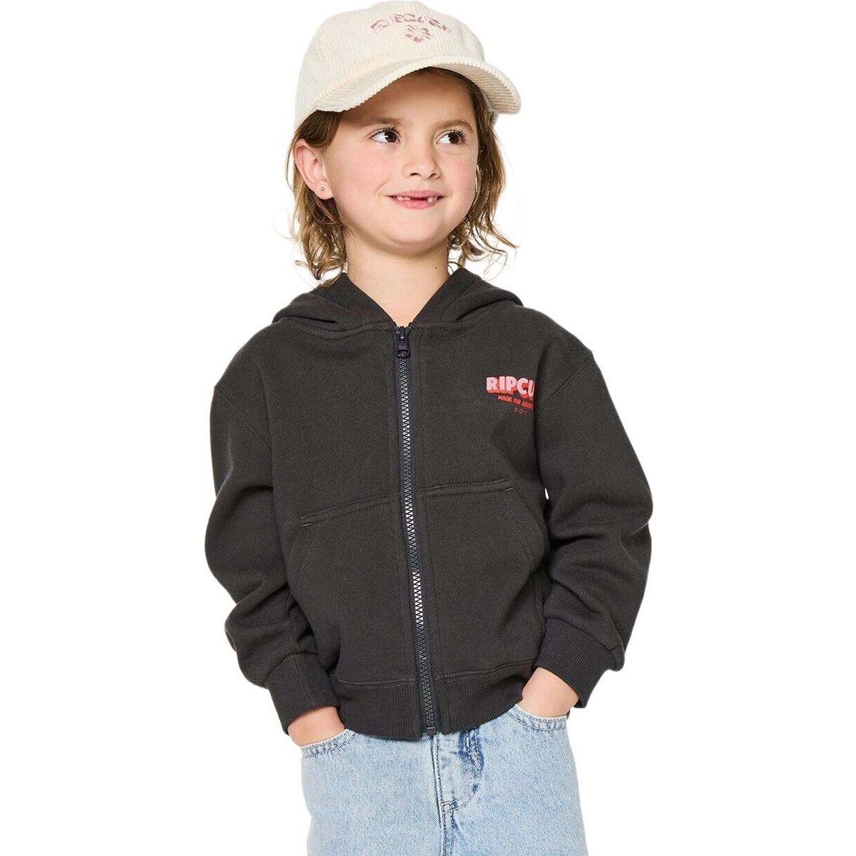 RipCurl Road Trip Z/T Hood - Girl washed black (8264) 7-8 034JFL-8264-7-8