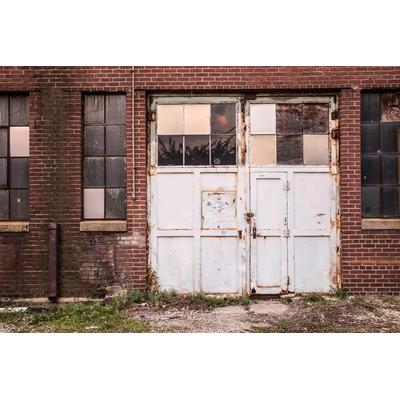 Fototapete PAPERMOON "VINTAGE GARAGE-ZIEGELWAND STEINWAND STRUKTUR NEW YORK", bunt, B:3,5m L:2,6m, Vlies, Tapeten