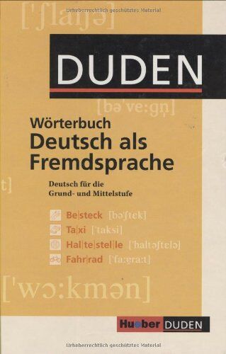 Dudenredaktion Dudenredaktion in Zusammenarbeit mit dem Max Hueber Verlag - Duden. Wörterbuch Deutsch als Fremdsprache. Deutsch für Nichtmuttersprachler - Preis vom 11.10.2026 03:10:56 h