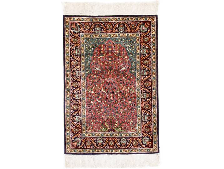 Kaschmir Seide Teppich 63x99 Handgeknüpft Orientteppich Seide
