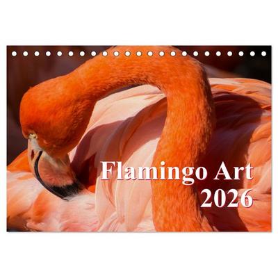 Flamingo Art 2026 (Tischkalender 2026 DIN A5 quer), CALVENDO Monatskalender
