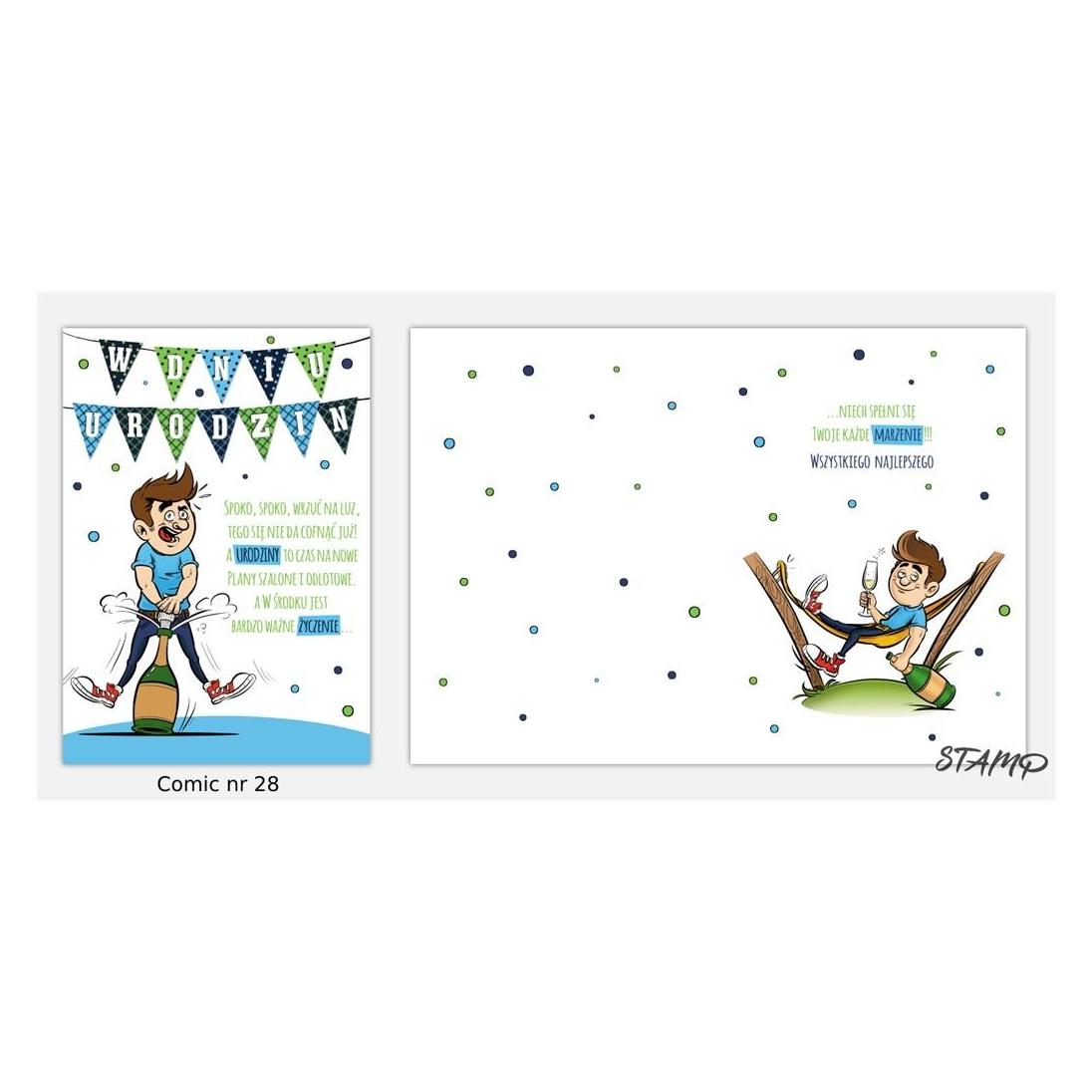 Stamp Comic B6 Karte + Umschlag Muster Nr. 28 Geburtstag (40957119)