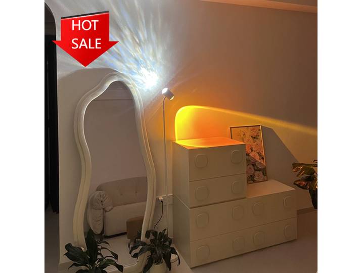 2026 coucher de soleil lumière Projection lumières Double face LED sol bricolage Halo coucher de soleil lumière utilisée dans les Bars salons chambres Restaurant
