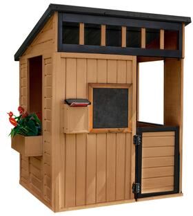 "Backyard Discovery Caraway Cottage Cedar Playhouse, Play Kitchen - 4'2"" x 3'7"""