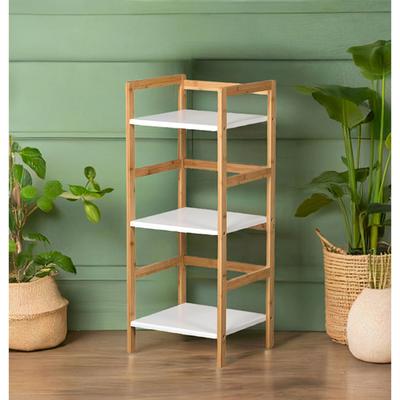 Eccostyle 3 Tier Solid Bamboo Frame Stackable Tower Bookshelf