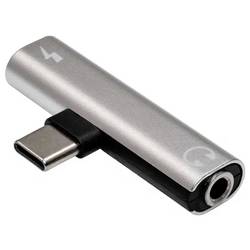 Akyga USB Adapter [1x USB-C® Stecker - 2x USB-C® Buchse, Klinkenbuchse 3.5 mm] AK-AD-71 46 mm