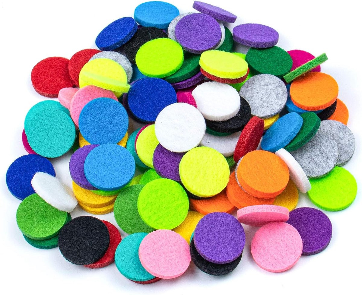 100 stuks Vervangende Viltkussentjes voor Aromatherapie Pads - Absorberend Polyester - Mix Kleur
