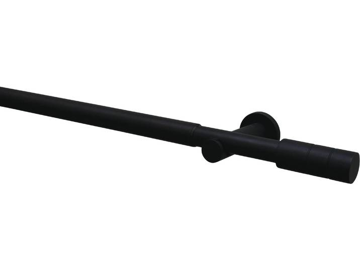 Gardinenschiene GARDINIA Set Zylinder 1-Lauf 22/25 mm , schwarz, L:190cm, Gardinenstangen, Gardinenschiene