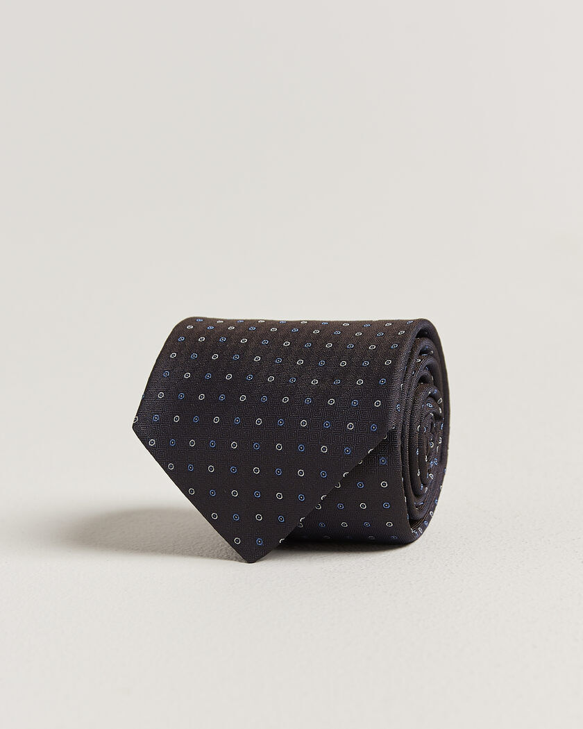 Canali Jacquard Silk Tie Dark Brown