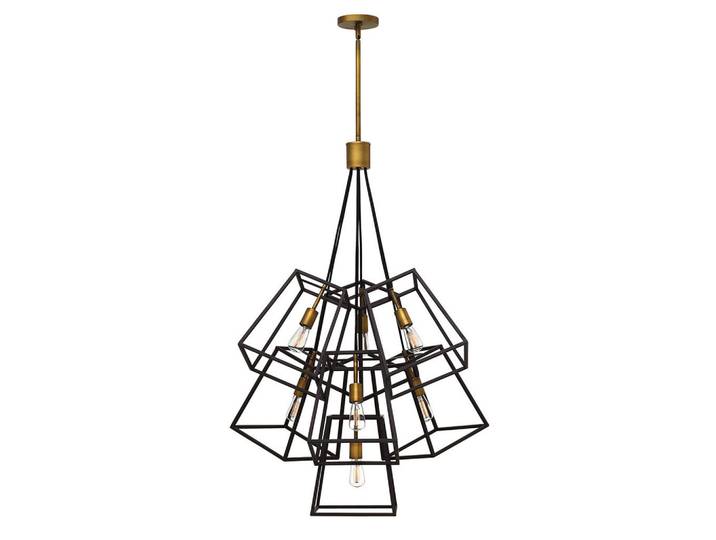 Elstead Lighting Hängeleuchte Fulton, Schwarz, Goldfarben, Metall, 124.8 cm, Lampen & Leuchten, Innenbeleuchtung, Hängeleuchten, Pendelleuchten