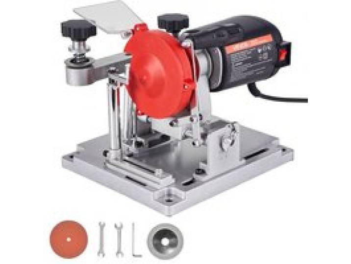 VEVOR 140W Sägeblattschärfgerät, 5700 U/min Kreissägeblattschleifer mit 100mm Schleifscheibe, Elektr. Schärfmaschine mit ±25° Einstellwinkel für 90-400mm Sägeblätter, Blattschärfer für Holzbearbeitung