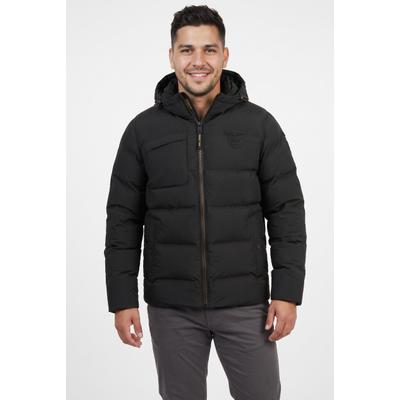 Winterjacke PME LEGEND "AIRSHIP Mach6", Herren, Gr. L, schwarz (jet schwarz), Web, Obermaterial: 94% Polyester, 6% Elasthan, unifarben, regular fit hüftlang, Strickbündchen, Jacken Winterjacke, /Pufferjacke - winddicht, atmungsaktiv & wärmend