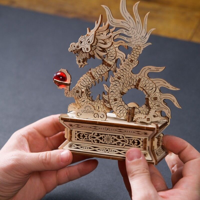 Dragon de bois Ugears - Puzzle 3D mécanique en bois