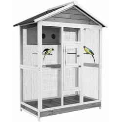 Vogelkäfig Wellensittichkäfig mit 4 Sitzstangen, Vogelbauer für Kanarien