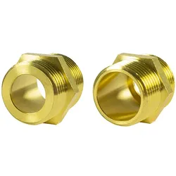 Messing Gewindefitting Solar Doppelnippel AG flachdichtend - AG gewindedichtend (Ausführung: 3/4'' AG flachdichtend - 3/4'' AG flachdichtend)