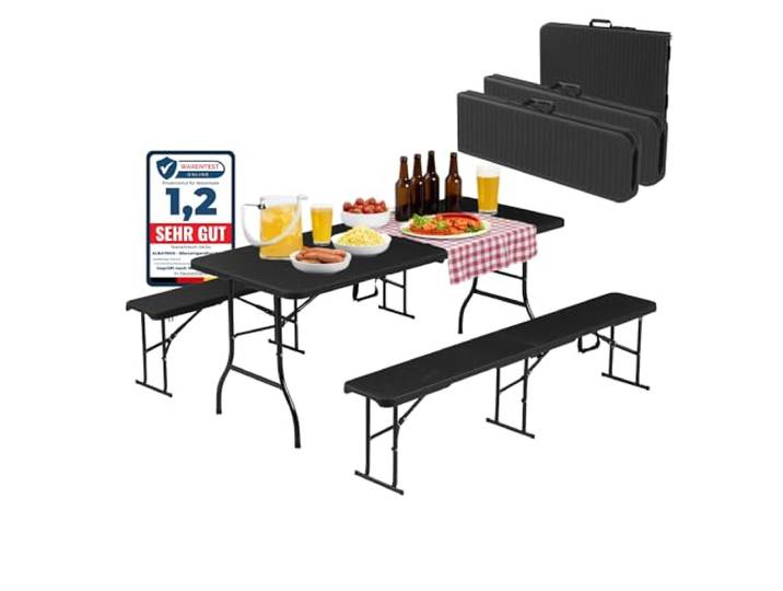 ALBATROS Bierzeltgarnitur 3-teilig 182cm, 10 Personen, 300kg, klappbar