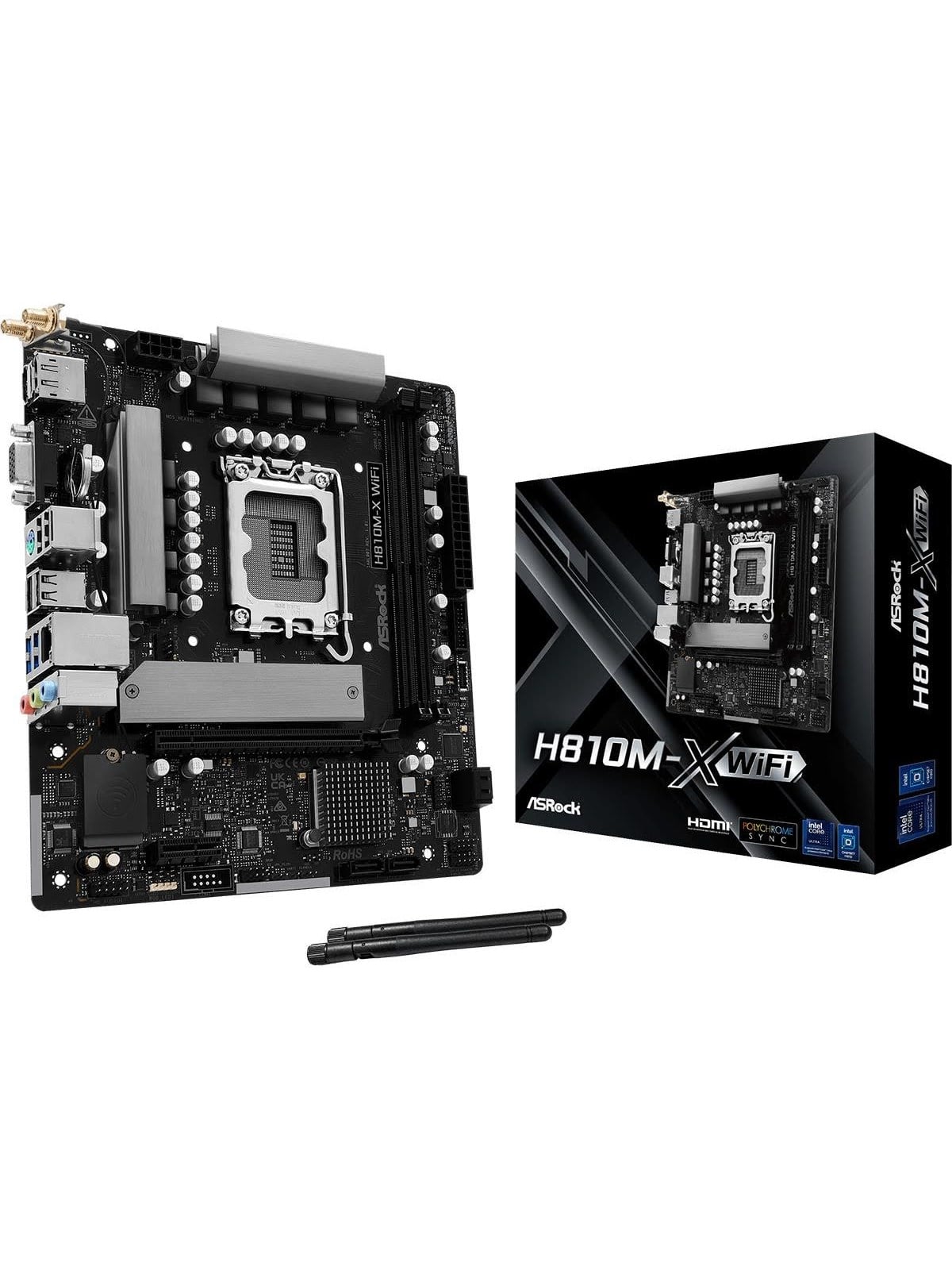 ASRock H810M-X WIFI Mainboard - Intel H810 - Intel LGA1851 - DDR5 RAM - Micro-ATX
