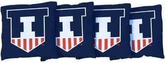Skip's Garage Illinois Fighting Illini Badge Blue Cornhole Bags