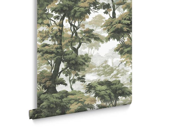 Graham & Brown Vliestapete Bobart Garten 1000x52cm, Grün, Papier, Kunststoff, Baum/Pflanze/Natur, Rechteckig, 52x1000 cm, Tapeten & Wandverkleidungen, Vliestapeten