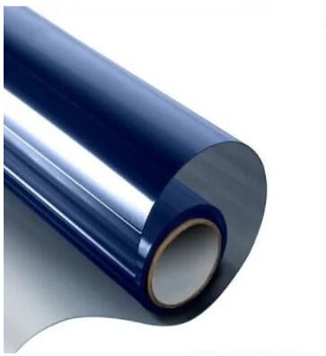 Useful Little Things Large Format One Way Mirror Daytime Privacy Glass Film Solar Heat Reflective Roll blue Silver 23.62 In X 6.56 Ft